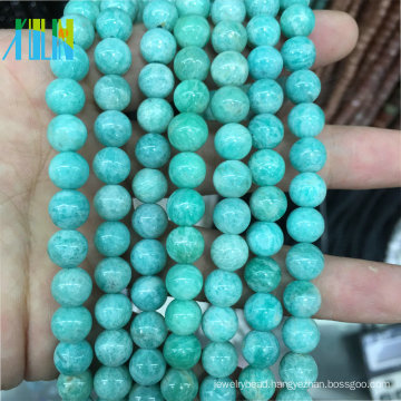 6mm 8mm 10mm AAA Natural Bule Amazonite Round Semi Precious Gemstone Beads - 15" Strand